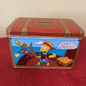 Bart Simpson pirate themed tin bank from Nestle 1992 (h)